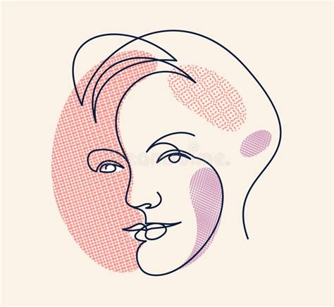 Abstract Face Girl Vector Portrait Abstraction Art Woman Head Hand