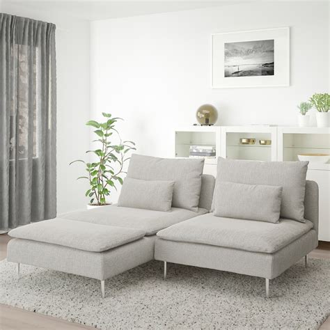 SÖderhamn 2 Seat Sofa With Chaise Longue Viarp Beigebrown Ikea