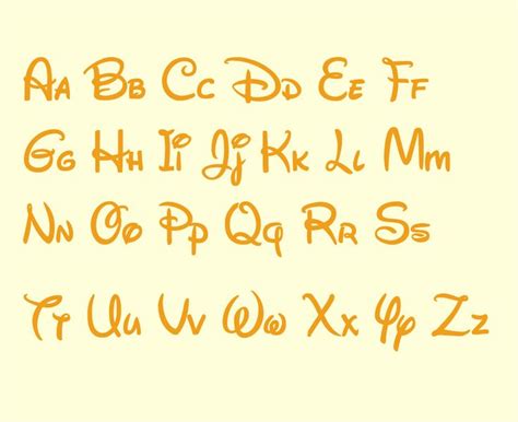Disney Font Vector Complete Alphabet Etsy Disney Font Alphabet