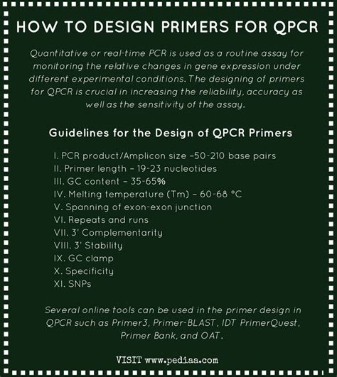 How To Design Primers For Qpcr Pediaacom