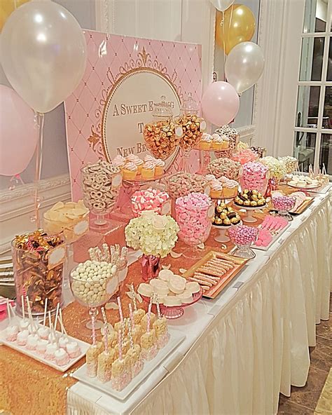 Pink And Gold Candy Buffet Baby Shower Candy Table Baby Shower Candy