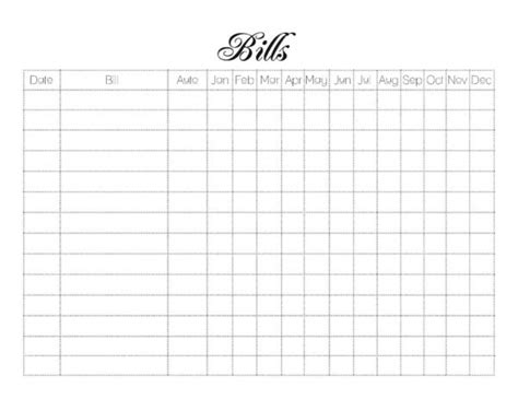 Printable Spreadsheet For Monthly Bills In 020 Template Ideas Printable