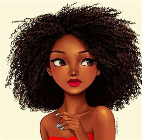 Black Cartoon Girl With Natural Hair Art Black Love Art Afro Au Naturel Curly Hair Styles