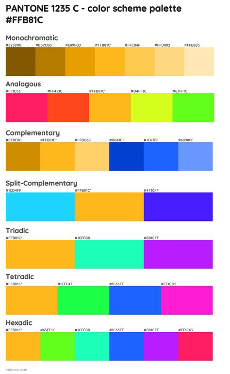 Pantone 1235 C Color Palettes And Color Scheme Combinations
