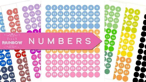 Number Stickers Labels Instant Download Printable For Number Stickers