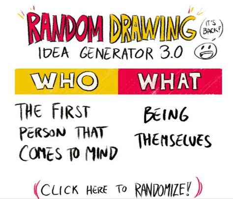 The Random Drawing Idea Generator 30 Now With Less Than A One In