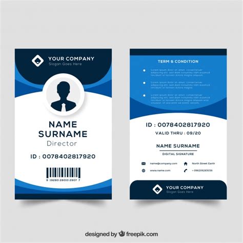 For different kinds of facilities, id badge templates are essential. Free Vector | Id card template