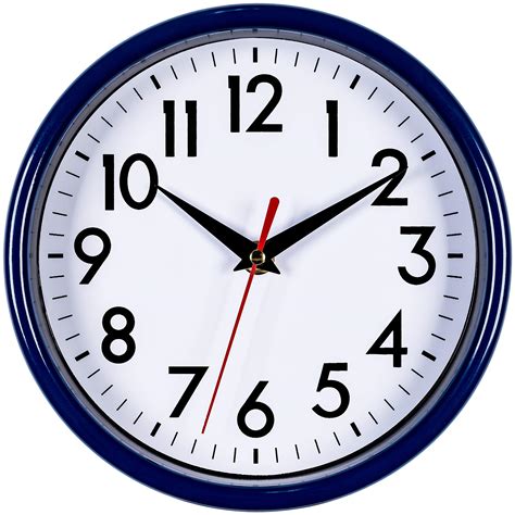 Bernhard Products Navy Blue Wall Clock 8 Silent Non Ticking Quality