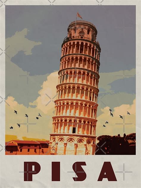 Pisa Travel Poster Vintage• Pisa Italy Retro Travel Poster • Leaning Tower Of Pisa • Italian