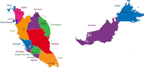 Malaysia is a federation which consists of 13 states (negeri) (wilayah persekutuan). Regions