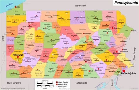 Map Of State Of Pa World Map