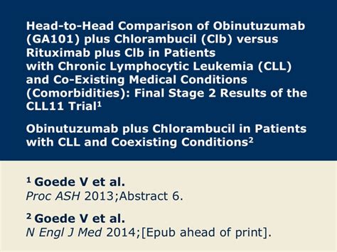 Final Stage Ii Results Of The Cll11 Trial Obinutuzumabchlorambucil