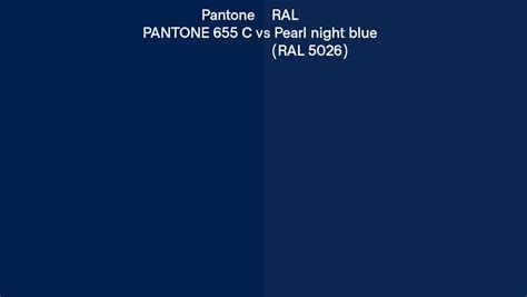 Pantone 655 C Vs Ral Pearl Night Blue Ral 5026 Side By Side Comparison