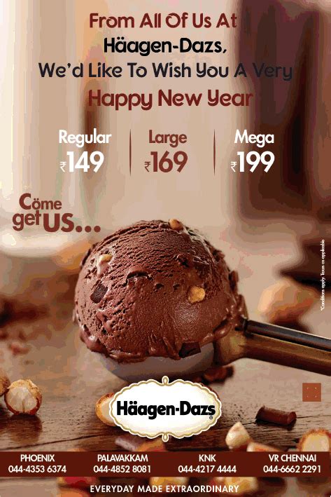 Haagen Dazs Ice Creams Happy New Year Regular Rs 149 Ad Advert Gallery