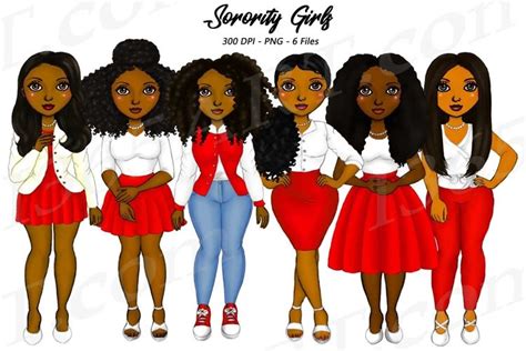 Sorority Girls Clipart African American Natural 489216