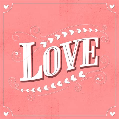 Love Lettering In Vintage Style Vector Free Download