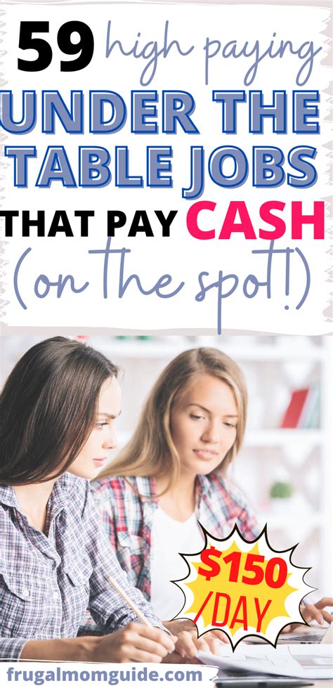 59 Under The Table Jobs That Pay Cash On The Spot Under The Table