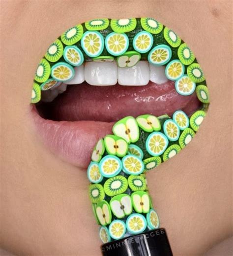 Face Art Makeup Lip Makeup Makeup Designs Lip Designs Green Lips