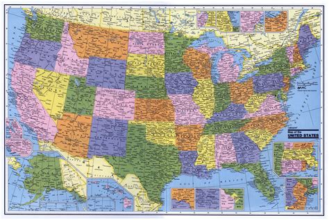 Large Detailed Administrative Map Of The Usa Usa United States Of