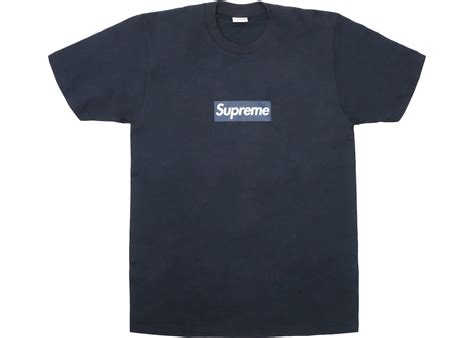 Supreme New York Yankees Box Logo Tee Navy Mens Ss15 Us