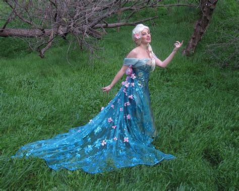 queen elsa frozen fever cosplay spring dress by glimmerwood on deviantart