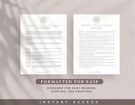 Body Sculpting Forms Edit In Canva Esthetician Business Forms Body