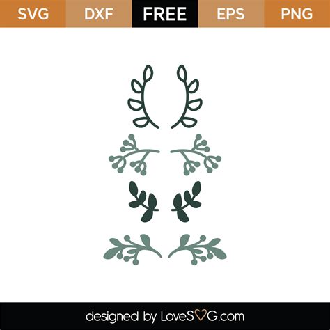 Free Floral Laurels SVG Cut File Lovesvg
