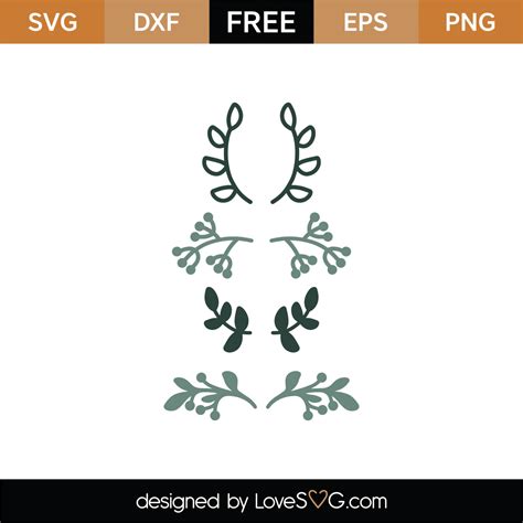 Download Free Floral Laurels SVG Cut File | Lovesvg.com