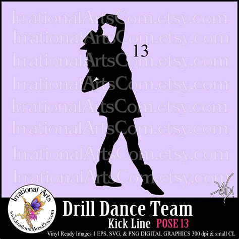 Drill Dance Team Silhouettes Pose 13 1 Eps And Svg Vinyl Ready