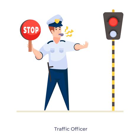 Traffic Officer Illustration 2071586 Vector Art At Vecteezy