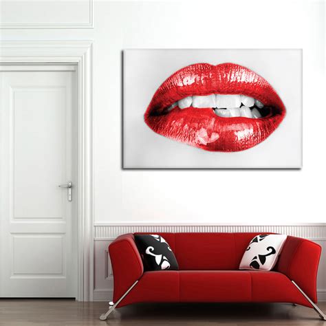 Red Lipstick Multi Panel Canvas Wall Art Elephantstock