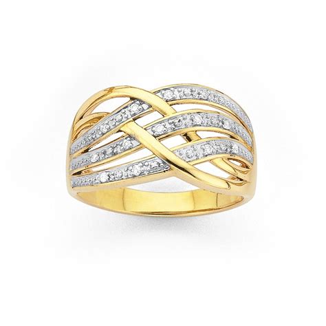 9ct Gold Diamond Multi Crossover Ring Prouds Catalogue Salefinder
