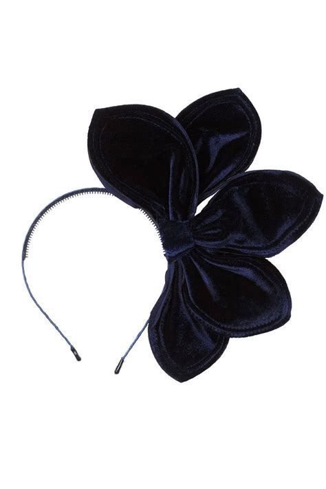 Five Petals Velvet Headband Navy Blue Hair Accessories Velvet