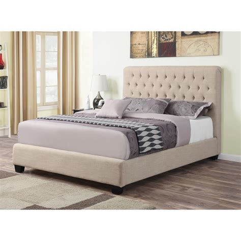 Coaster Upholstered Beds 300007q Queen Chloe Upholstered Bed With Tufted Headboard And Neutral