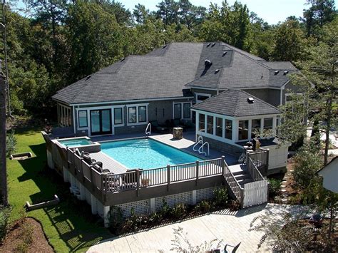 Cut several 2 x 6s into 4 feet lengths with one end at 80 while different above ground pool deck plans will have varying costs, you should expect to spend an average of $2400. Pin on home exterior