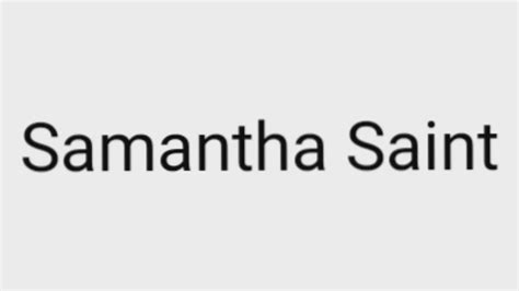 How To Pronounce Samantha Saint Youtube