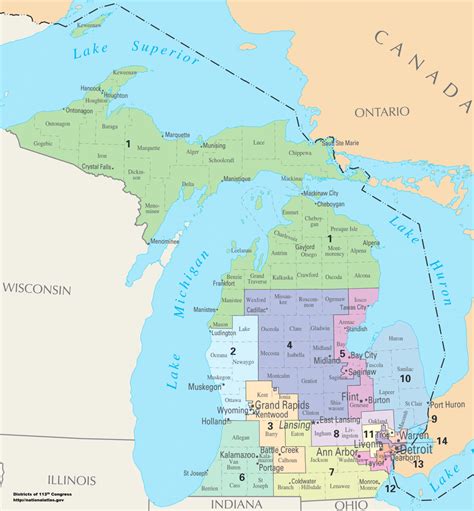 Michigans Congressional Districts Wikipedia