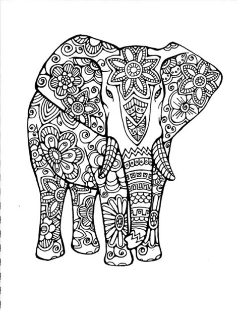 Get This Hard Elephant Coloring Pages For Adults 13579