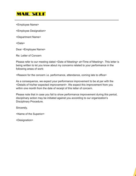 Letter Of Concern How To Templates And Examples Mail To Self