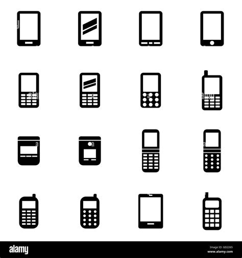 Vector Black Mobile Phone Icon Set Stock Vector Image And Art Alamy