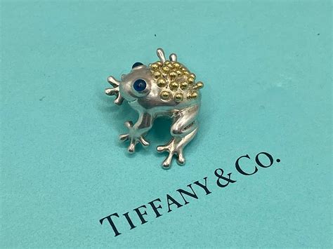 Tiffany And Co 925 And 18k 750 Yellow Gold Frog Broochpin Etsy