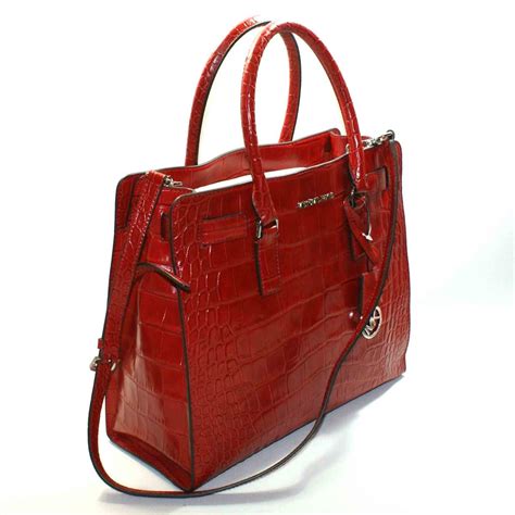 Red Tote Leather Handbag