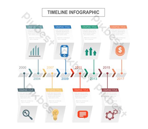 Timeline Chart Flat Decorative Icons Png Images Ai Free Download