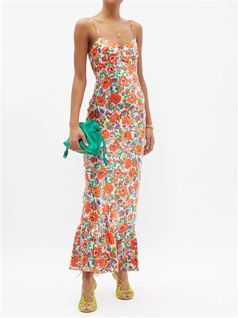 Saloni Mimi B Floral Print Silk Dress We Select Dresses