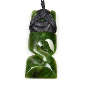 Green Nephrite Jade Twist Hei Toki Pendant Necklace Nz Maori Greenstone Carving Ebay