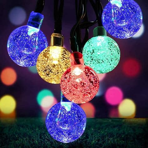 Gooingtop Solar Outdoor String Lights Waterproof 30ft 60led Crystal