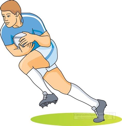 Rugby Clipart Rugby Player Runs To Kick The Ball Clipart