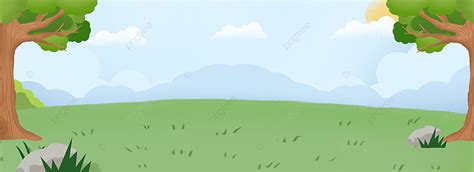 Background Template Latar Belakang Kartun Segar Kecil Rumput Hijau