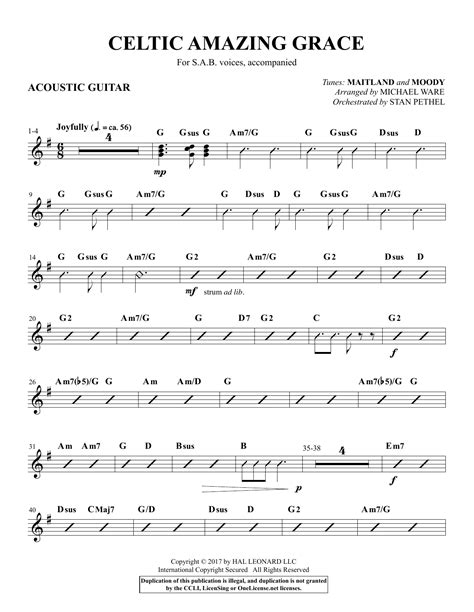 Romeo et juliette, fur elise de bach, greensleeves, prelude 1 bach, cristobal oudrid.) Celtic Amazing Grace - Acoustic Guitar Sheet Music ...