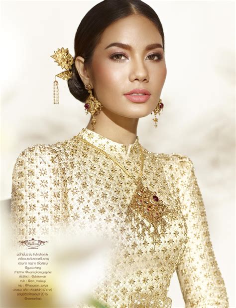 Fullrichbrides Amazing Thai Golden Traditional Wedding Dress Worn By The Amazingly Beautiful